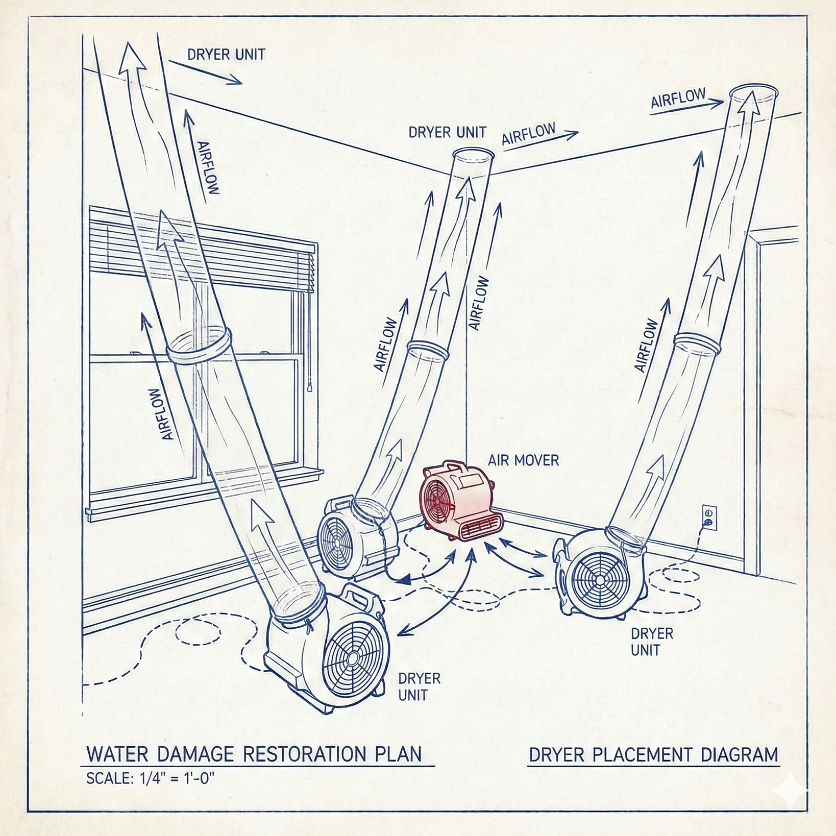Water damage restoration plan