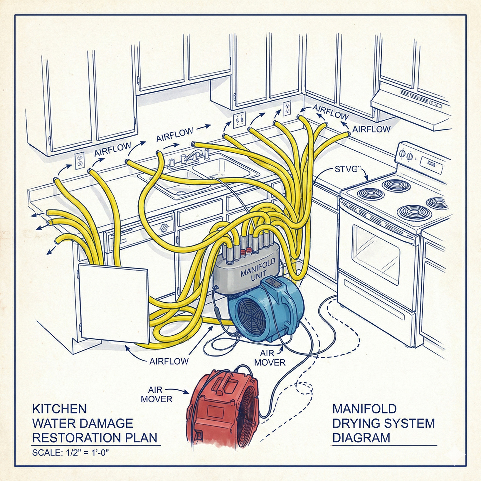 Kitchen water damage restoration